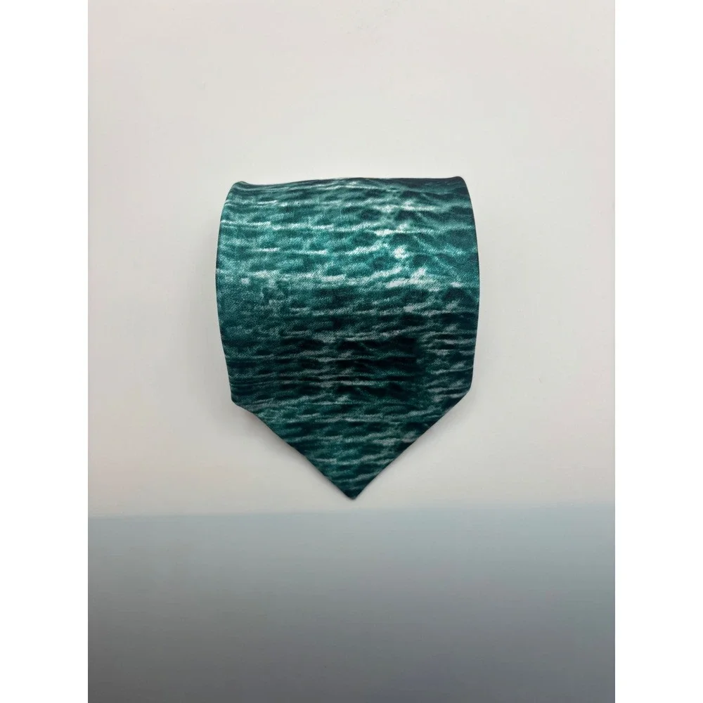Steven Harris Mens Teal Lighthouse Stormy Sea Nautical Handmade Silk Blend Tie